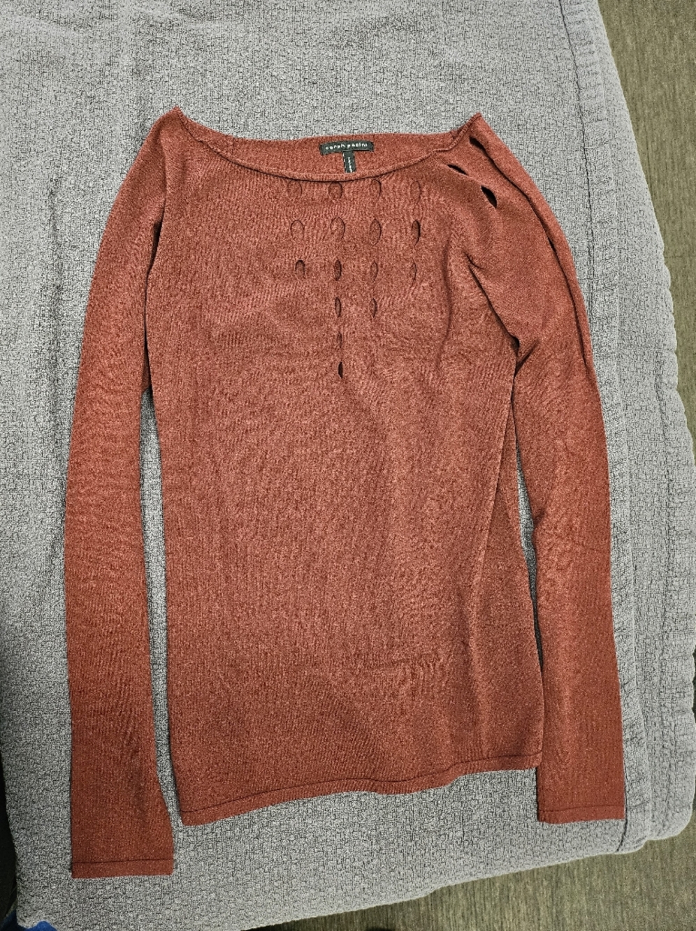 Sarah Pacini Burnt Copper Long Sleeve Top